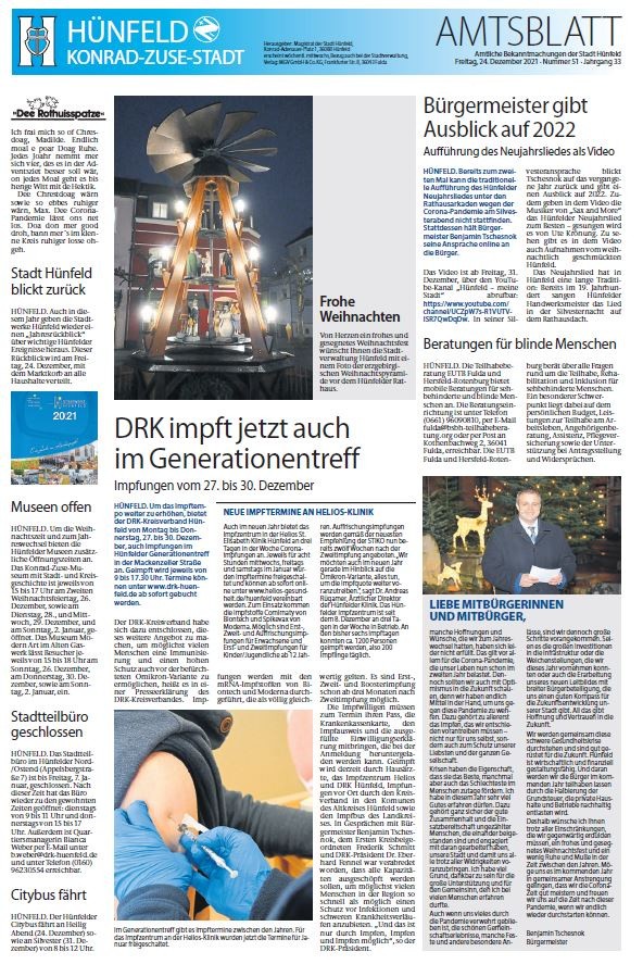 Amtsblatt vom 24. Dezember 2021